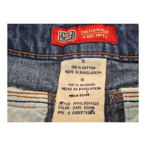 Vintage Y2K Faded Glory Denim Shorts Size 10 Modest Length Cotton Blue Jean - Picture 6 of 15